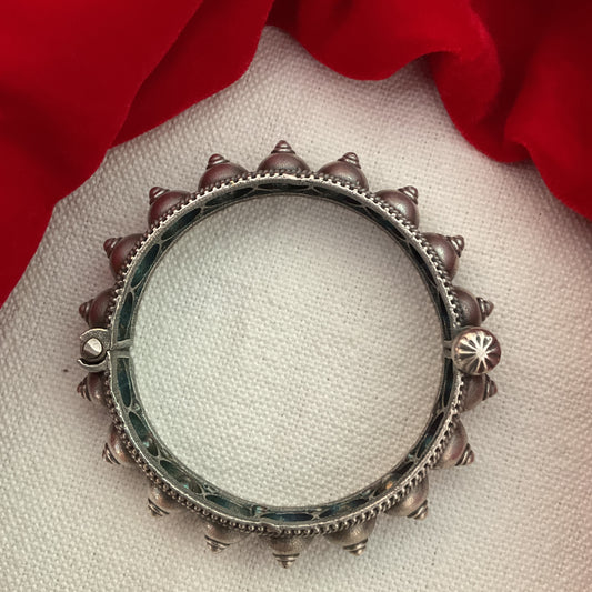 Amily silver plated openable tomb hand kada for women