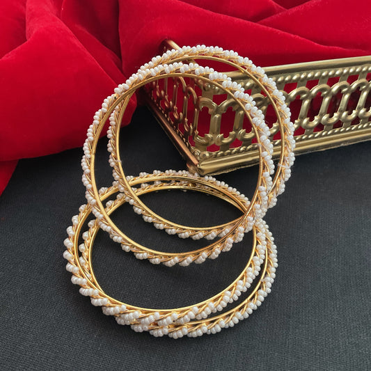 Shramika pearl jadau bangles(set of 4)