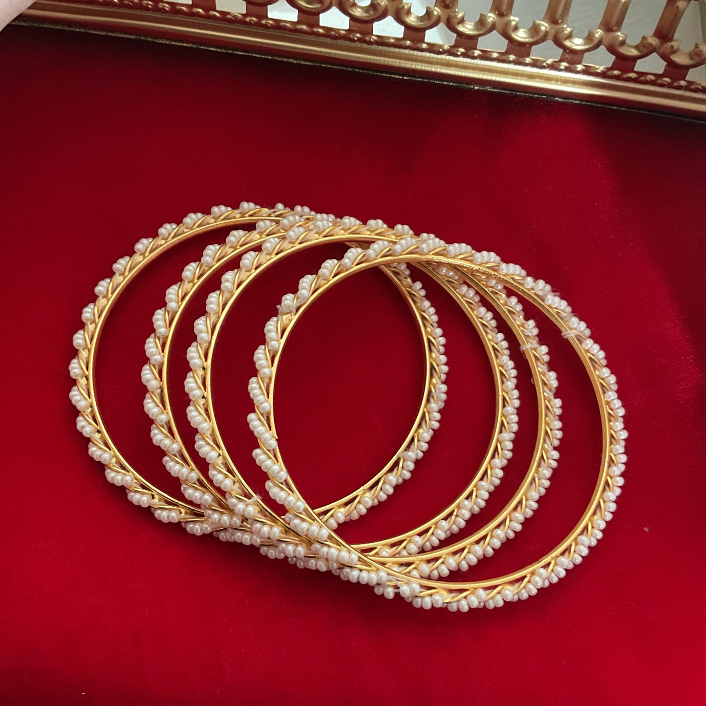 Shramika pearl jadau bangles(set of 4)