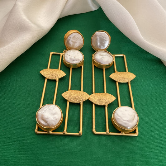 Carol baroque gold plated cage dangler earring for women