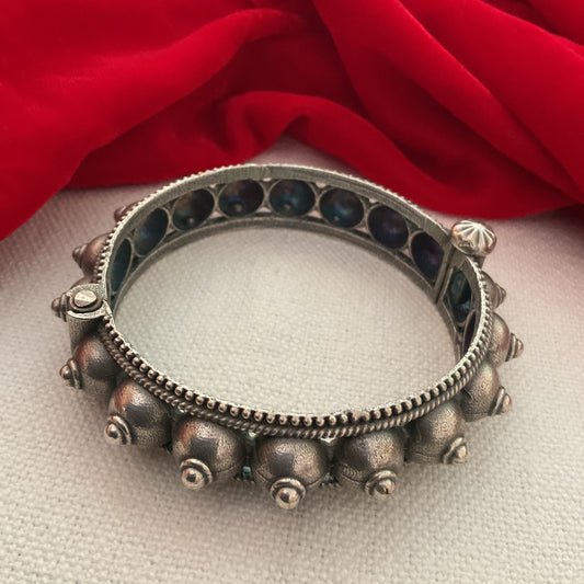 Amily silver plated openable tomb hand kada for women