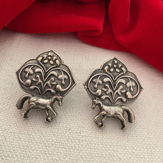 Ashwaa silver plated stud earrings
