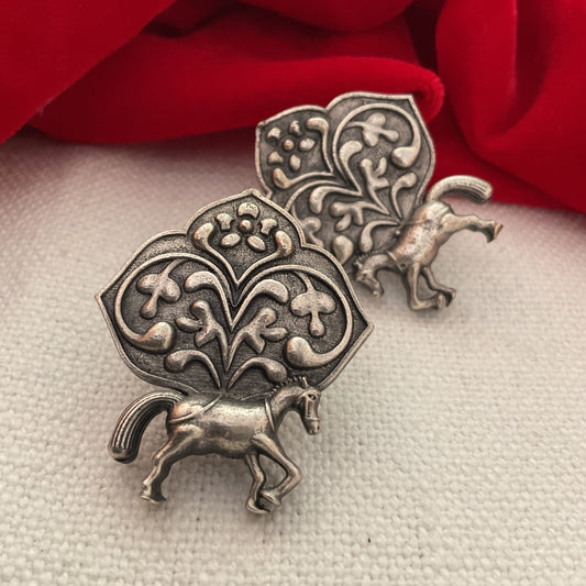 Ashwaa silver plated stud earrings