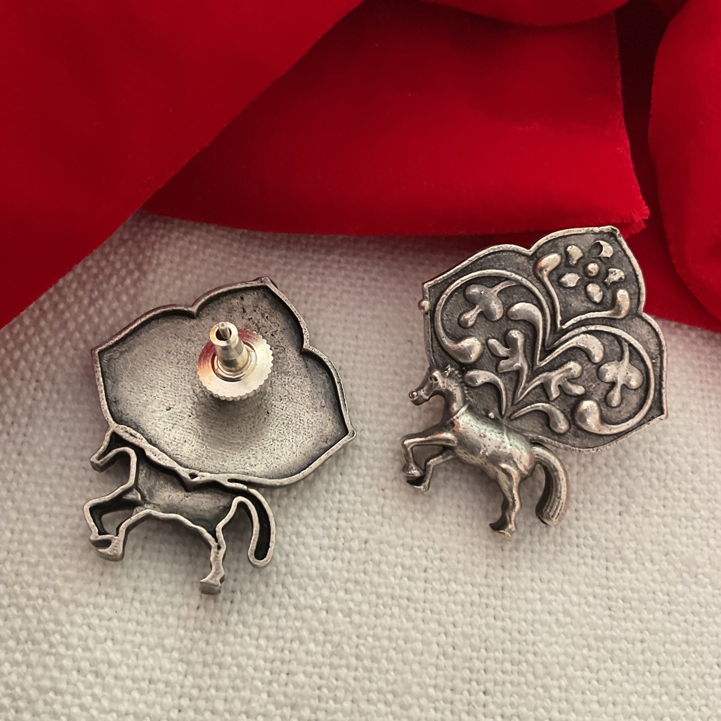 Ashwaa silver plated stud earrings