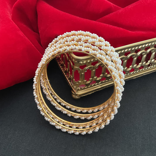 Shramika pearl jadau bangles(set of 4)