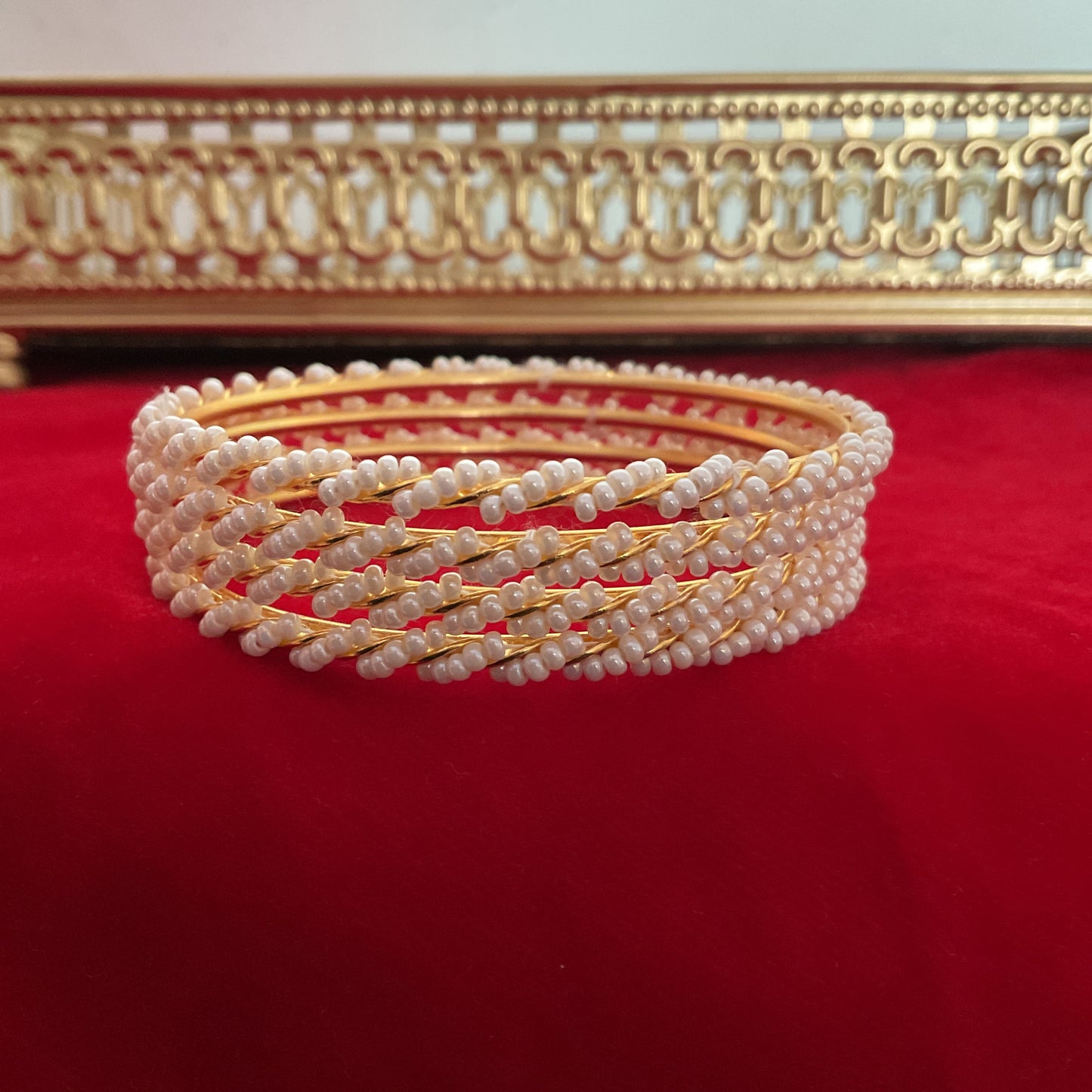 Shramika pearl jadau bangles(set of 4)