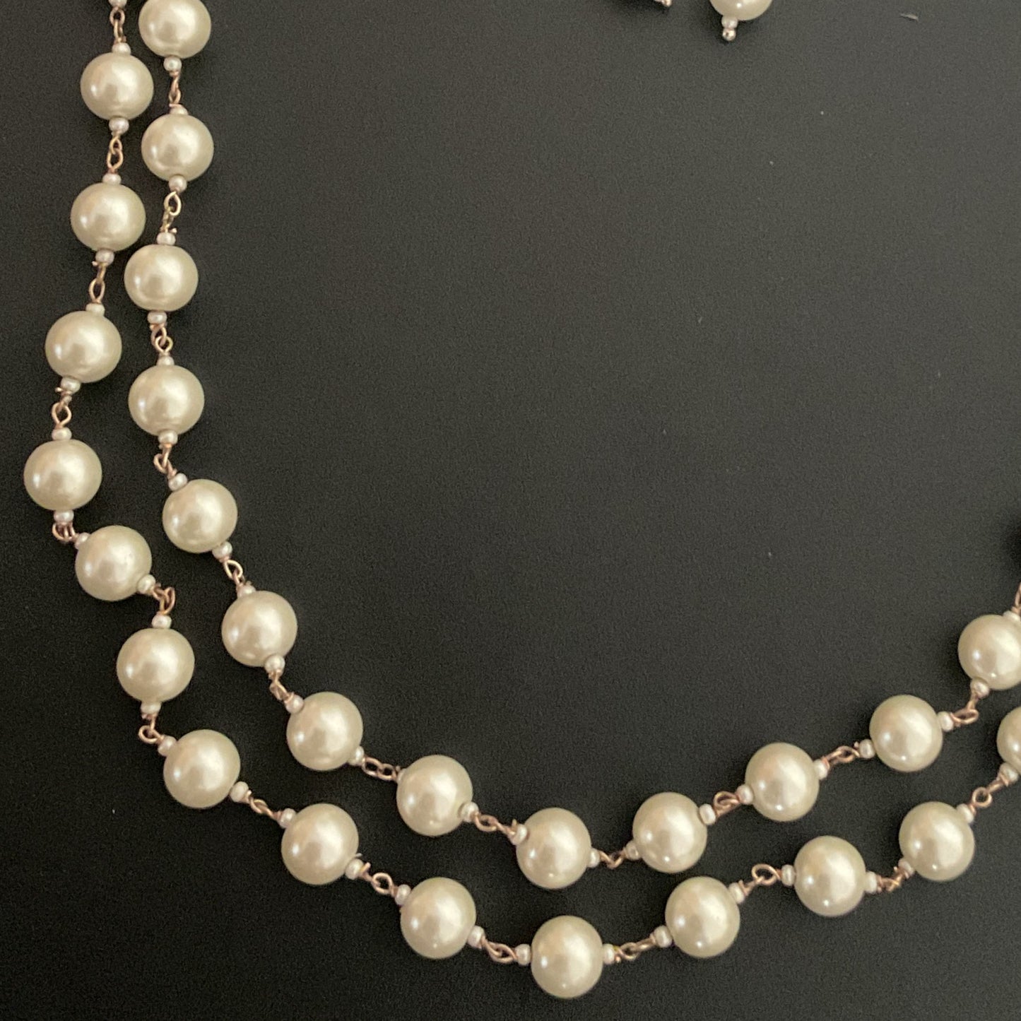 Anaya white pearl 2 layer white mala set