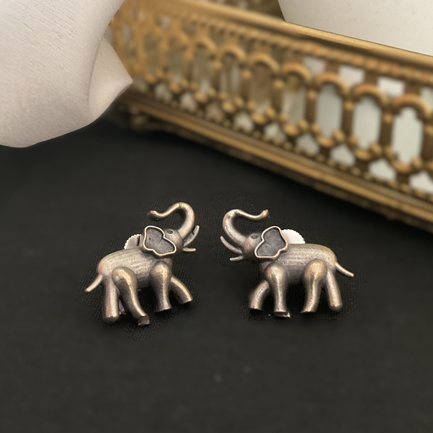 Anokhi silver plated jaipuri elephant long necklace set