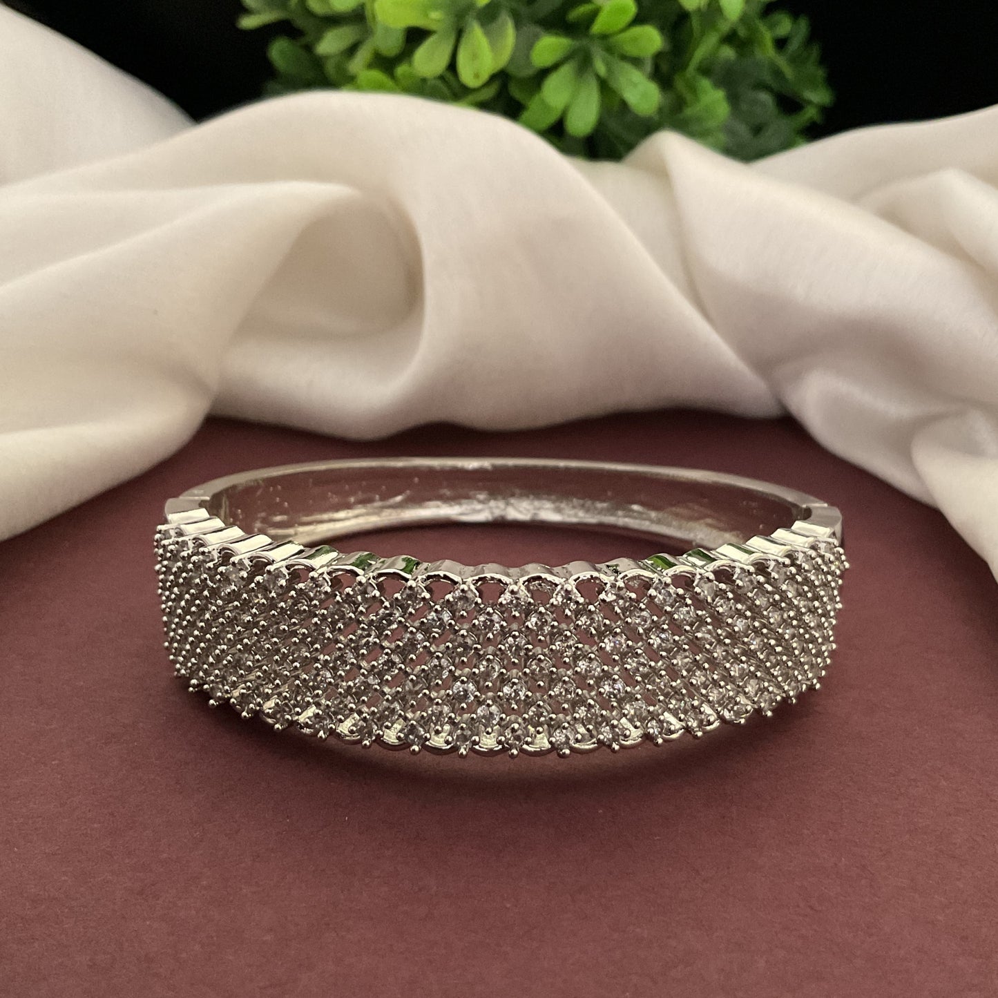 Samara ad micro plated silver openable hand kada