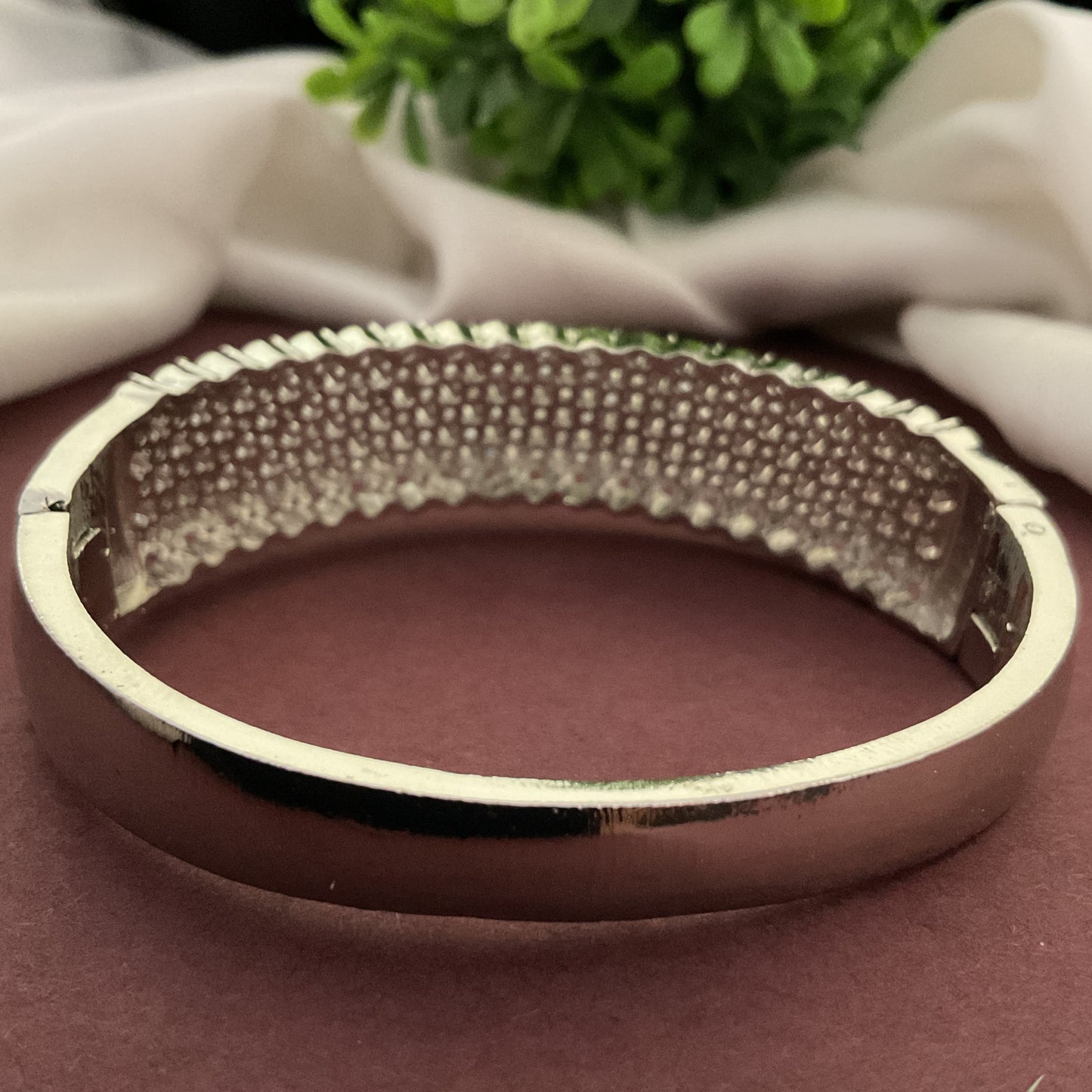 Samara ad micro plated silver openable hand kada