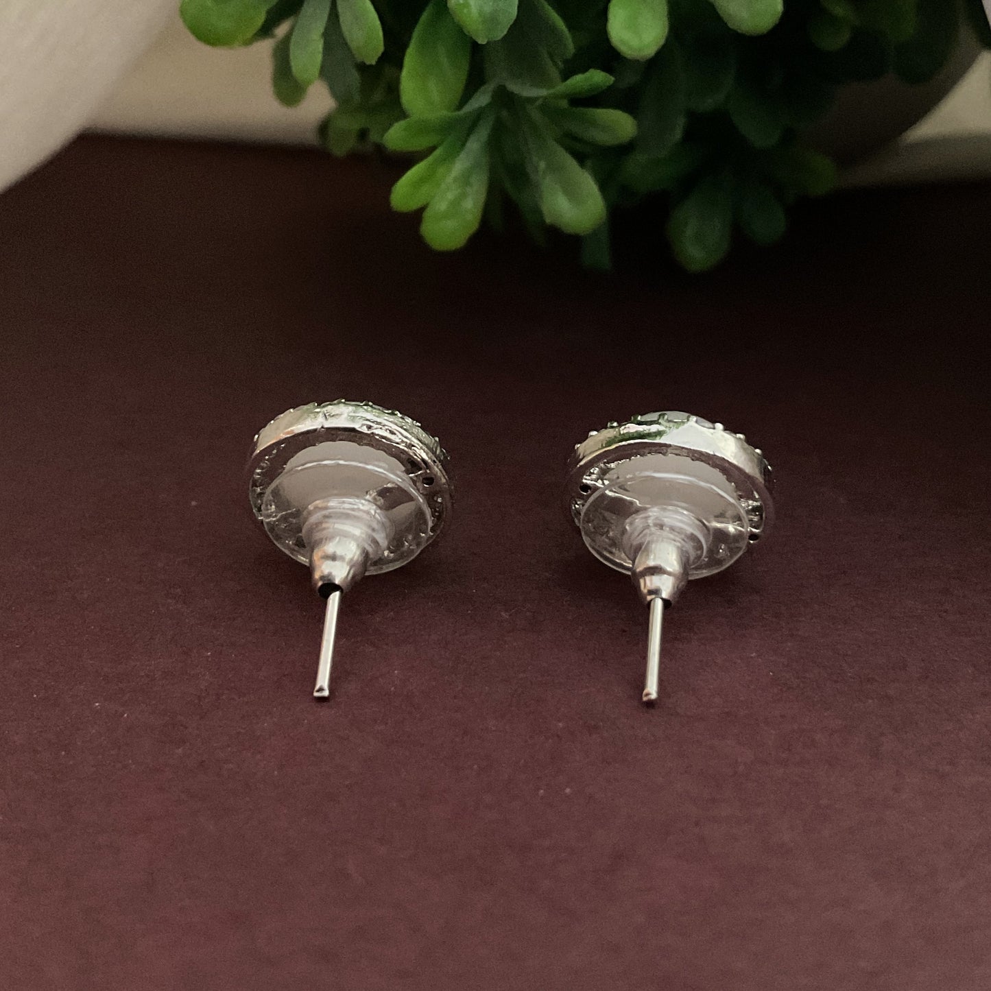 Mohati Jaipur Geetika Pearl AD Silver Plated Stud Earrings for Women