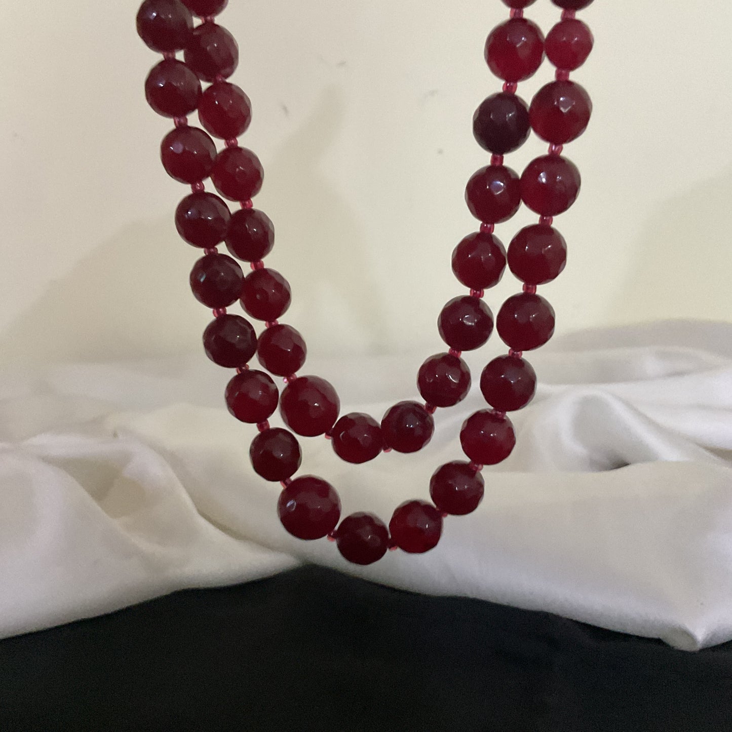 Gunjika 2 layer semiprecious stone mala necklace