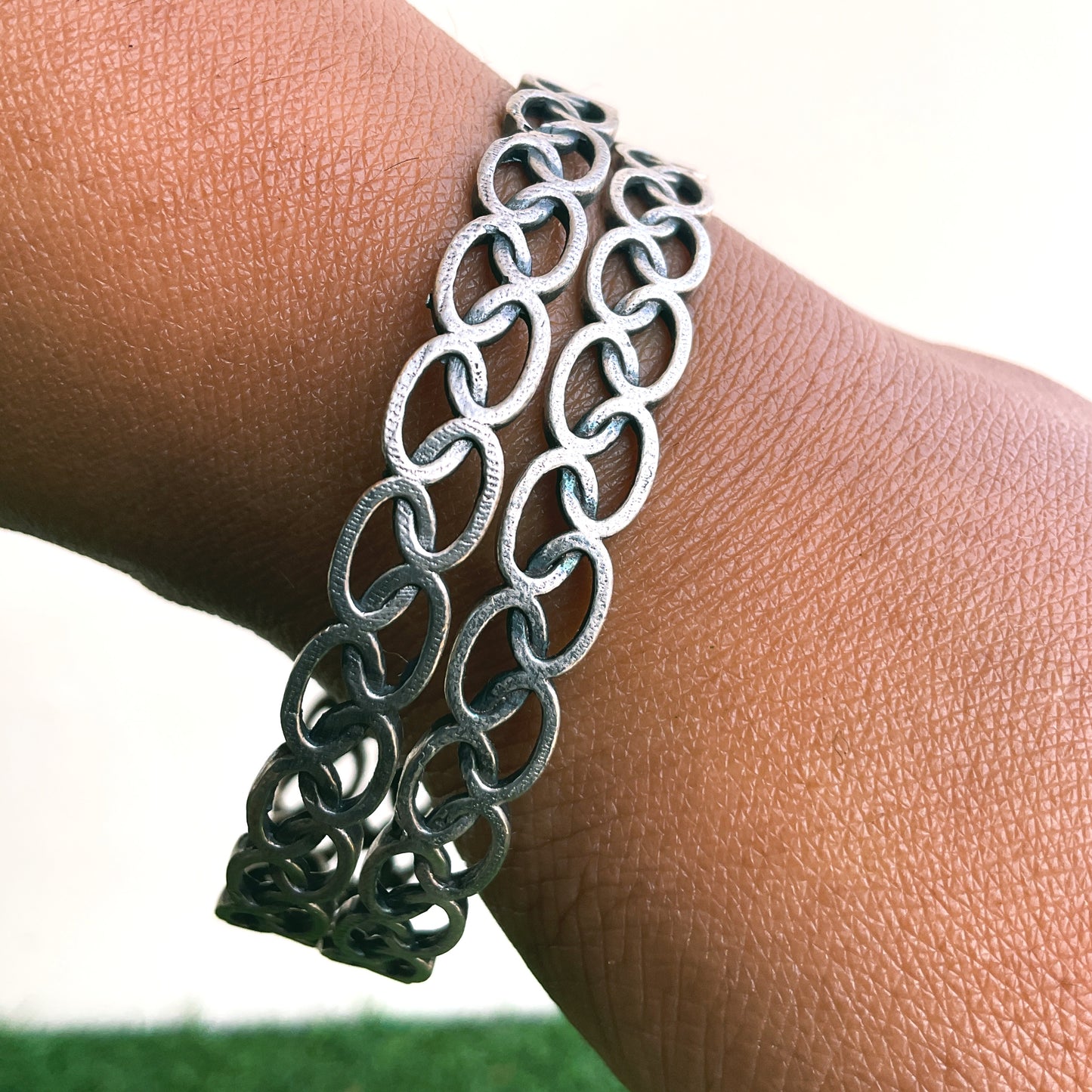 Bhini silver plated chain pair of  bangles ( set of 2)