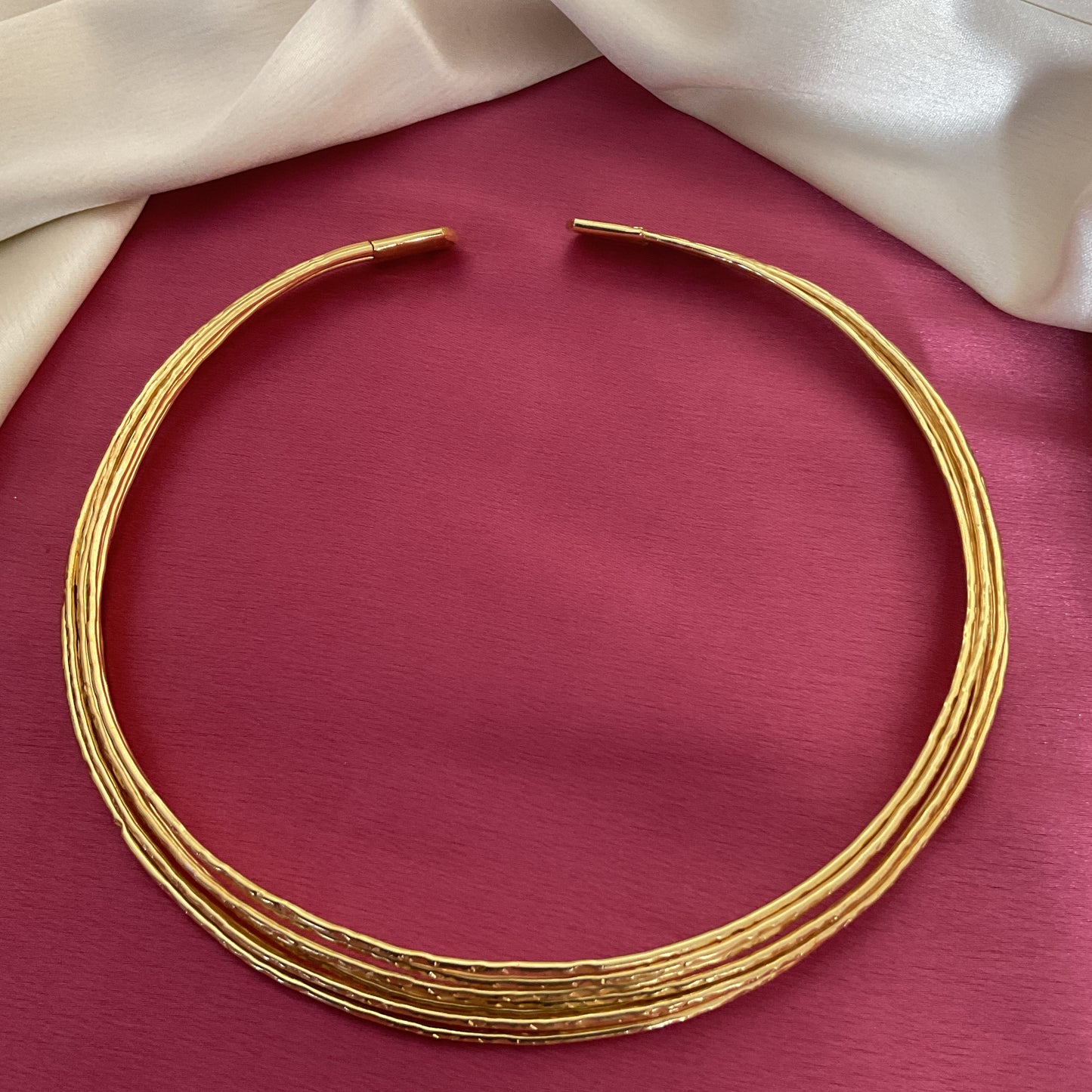 Josephine multi layer 18kt gold plated neck hasli