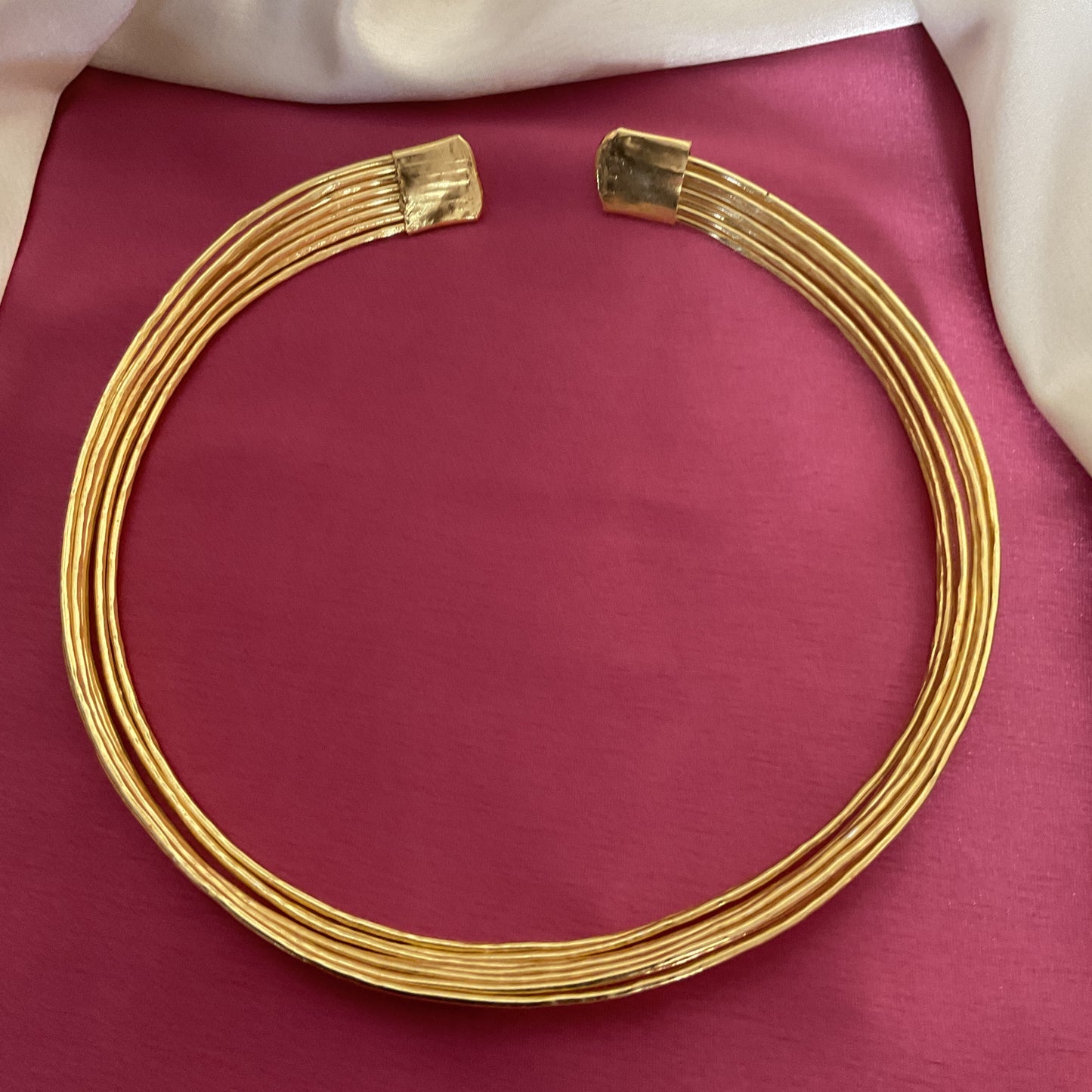 Josephine multi layer 18kt gold plated neck hasli