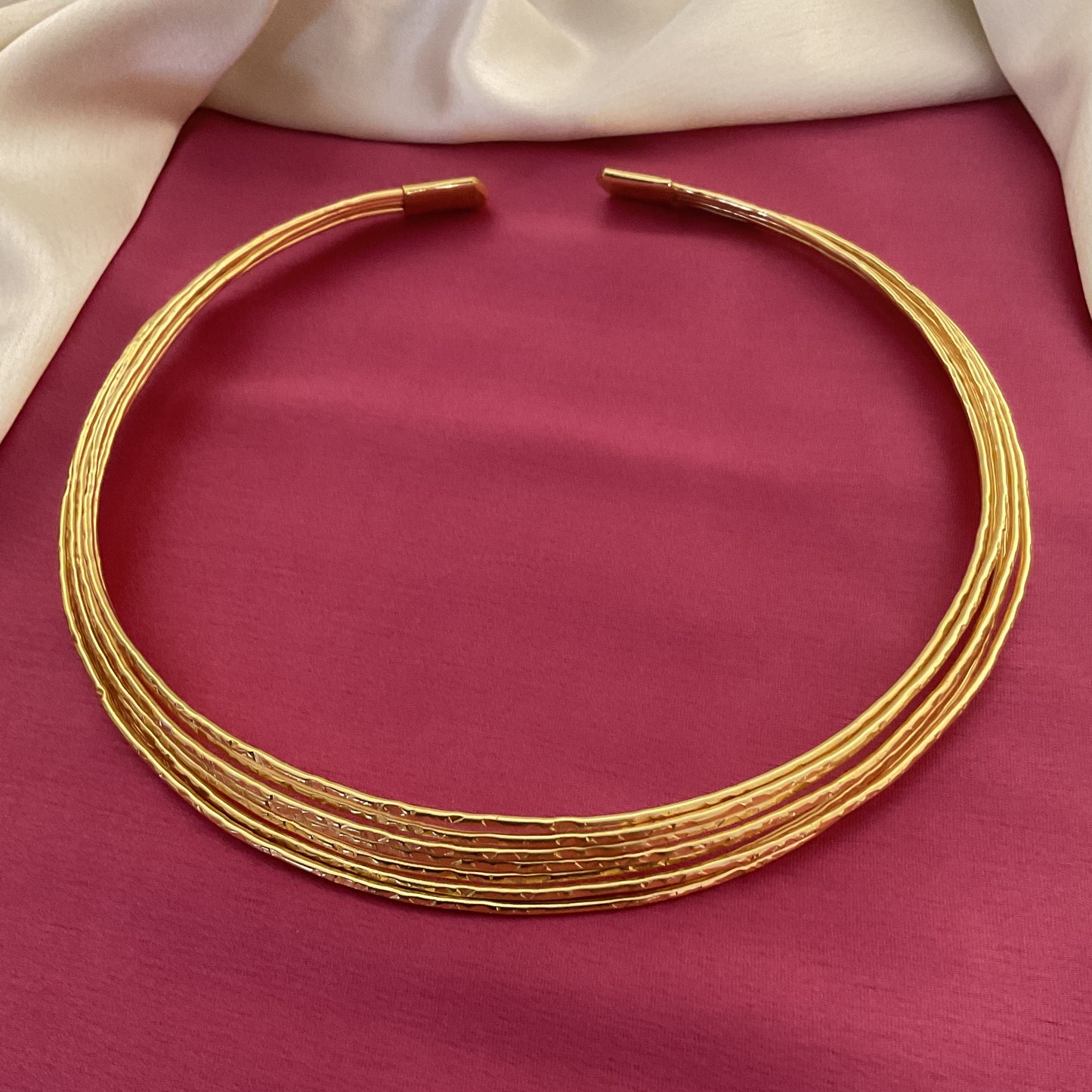 Josephine multi layer 18kt gold plated neck hasli