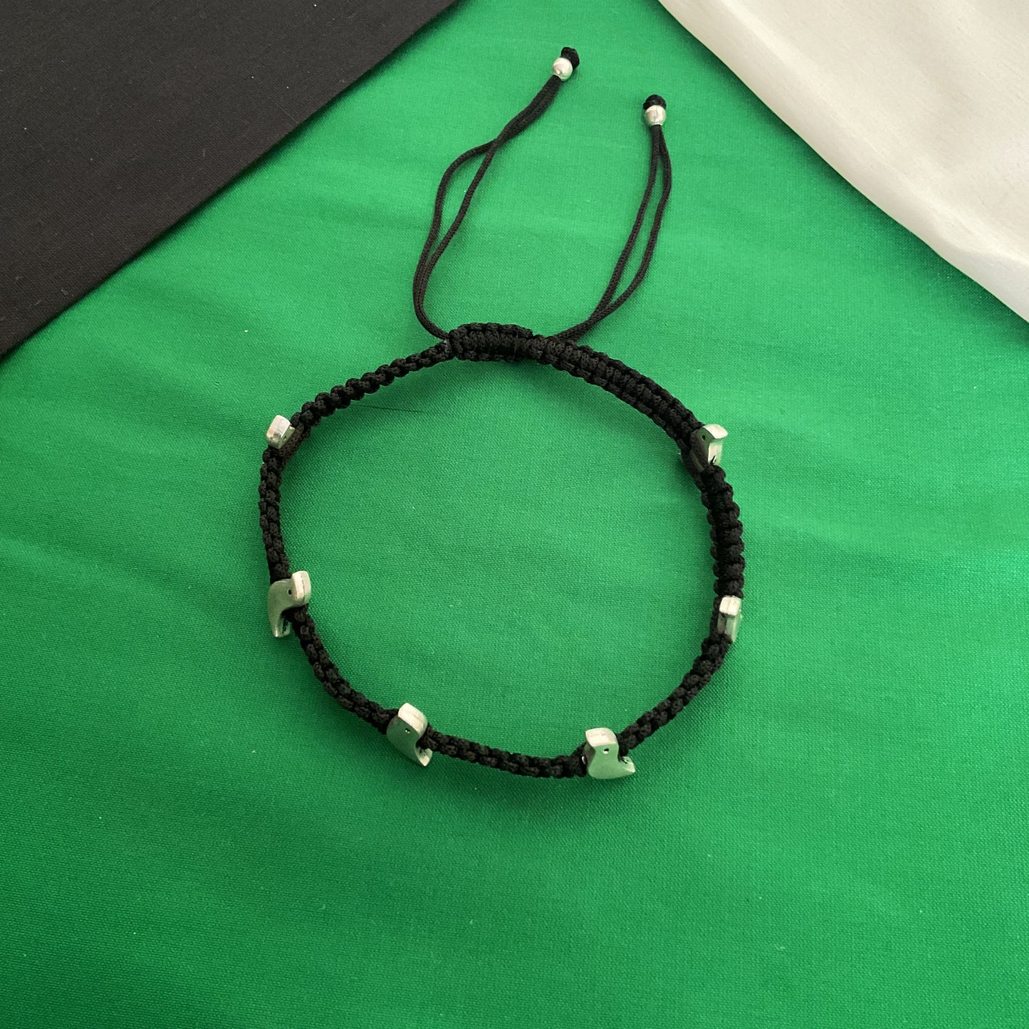 Bird silver plated macrame adjustable anklet