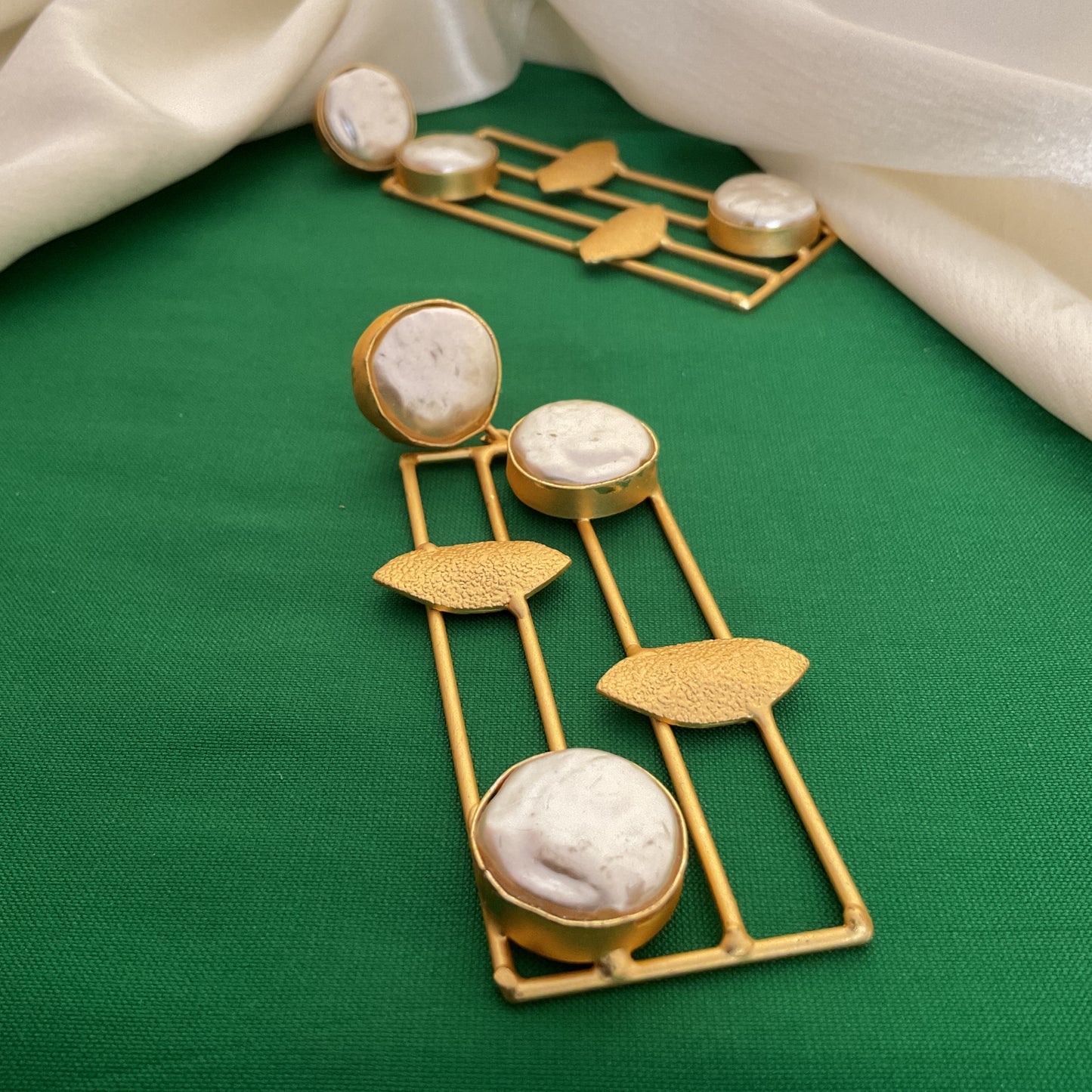 Carol baroque gold plated cage dangler earring for women