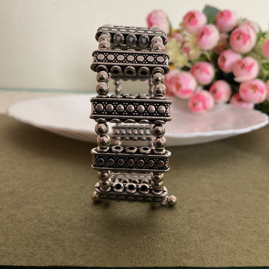 Kishvi antique Silver Oxidised Adjustable Bracelet