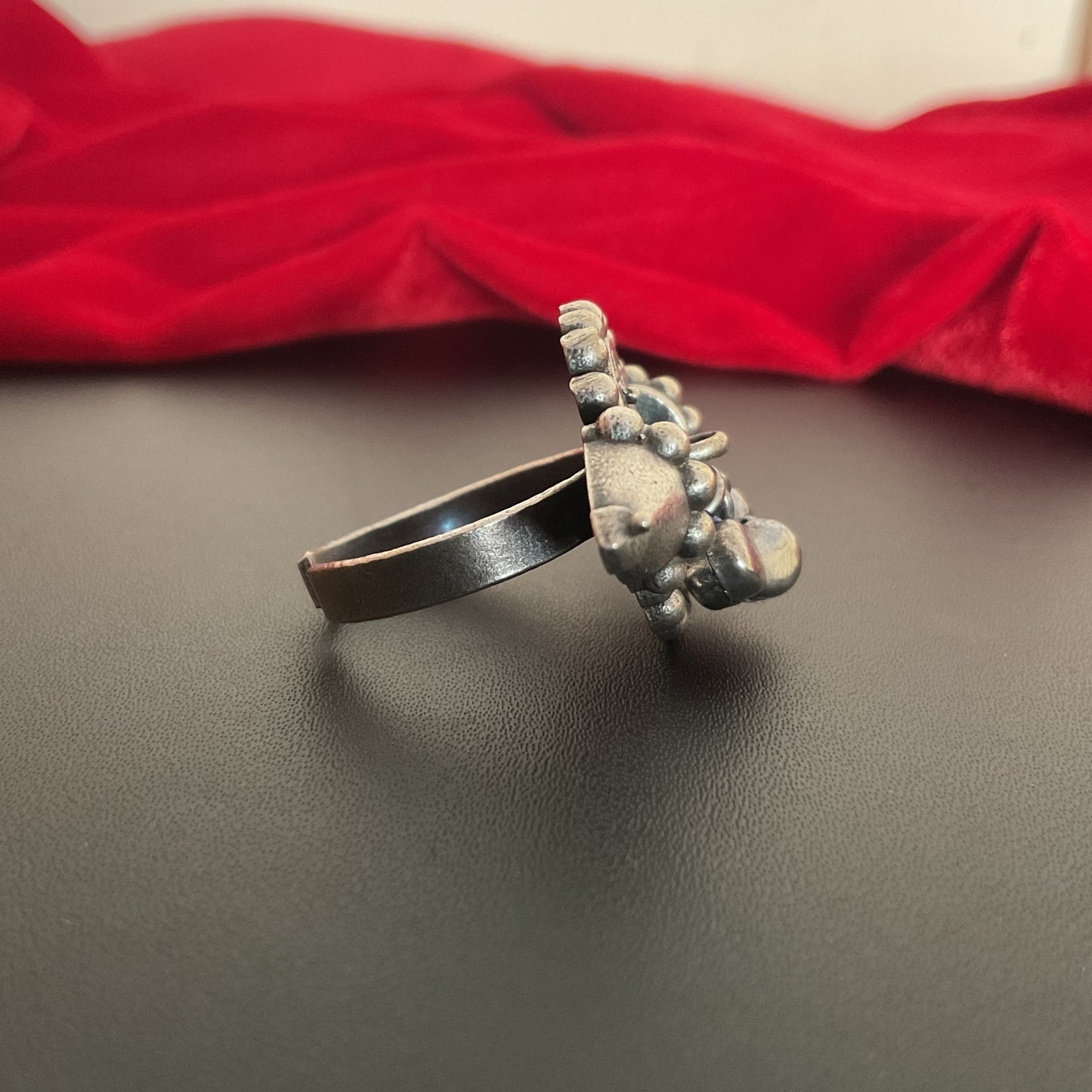 Konkana Silver Plated Ghungroo Adjustable Ring