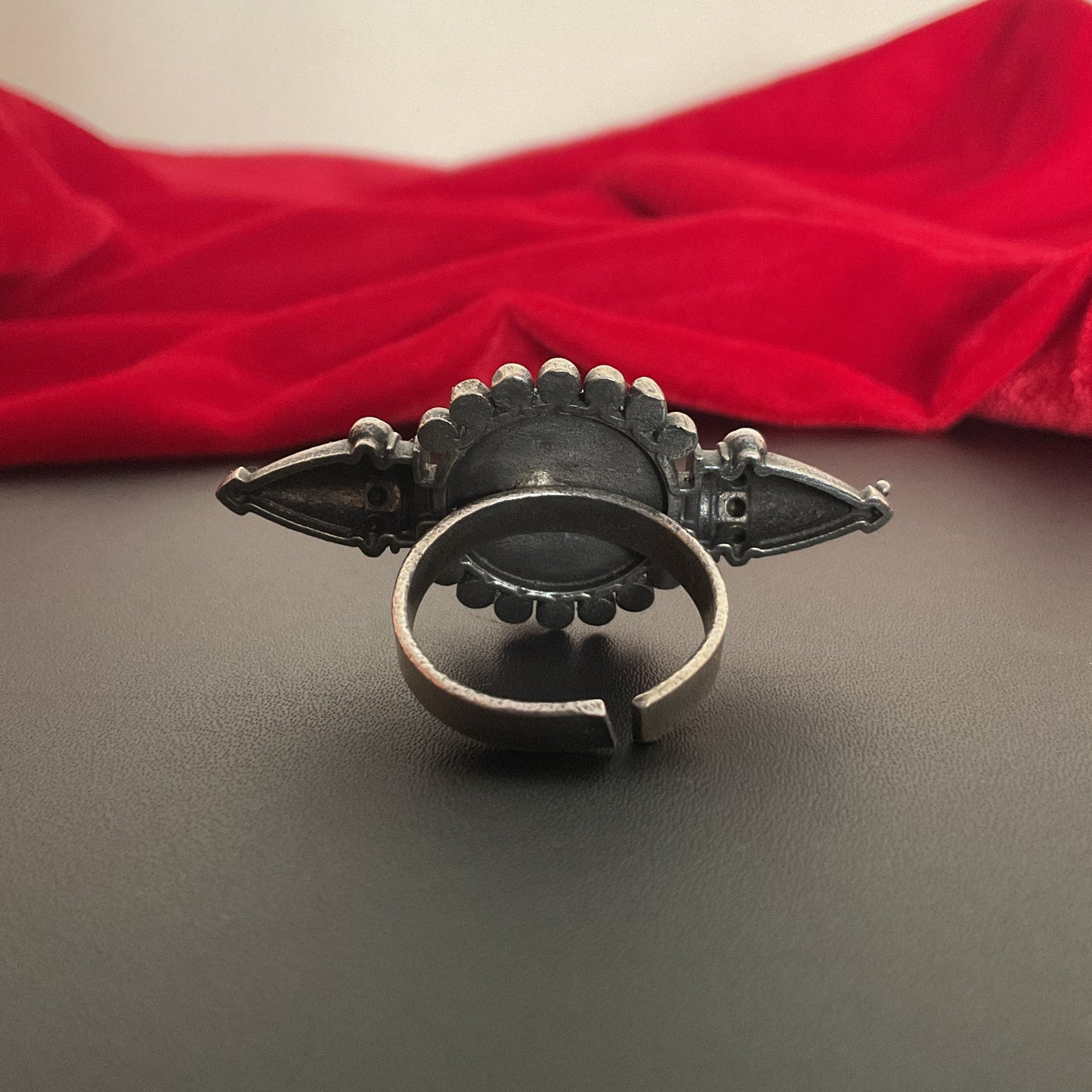 Konkana silver plated ghungroo adjustable ring for women