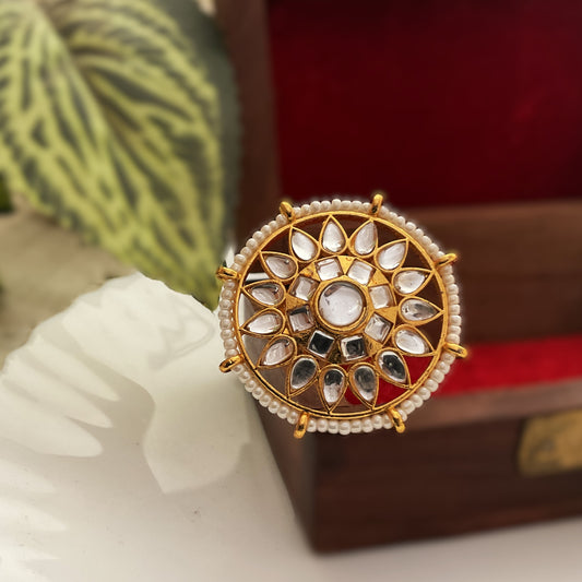 Himadri gold pearl finger ring