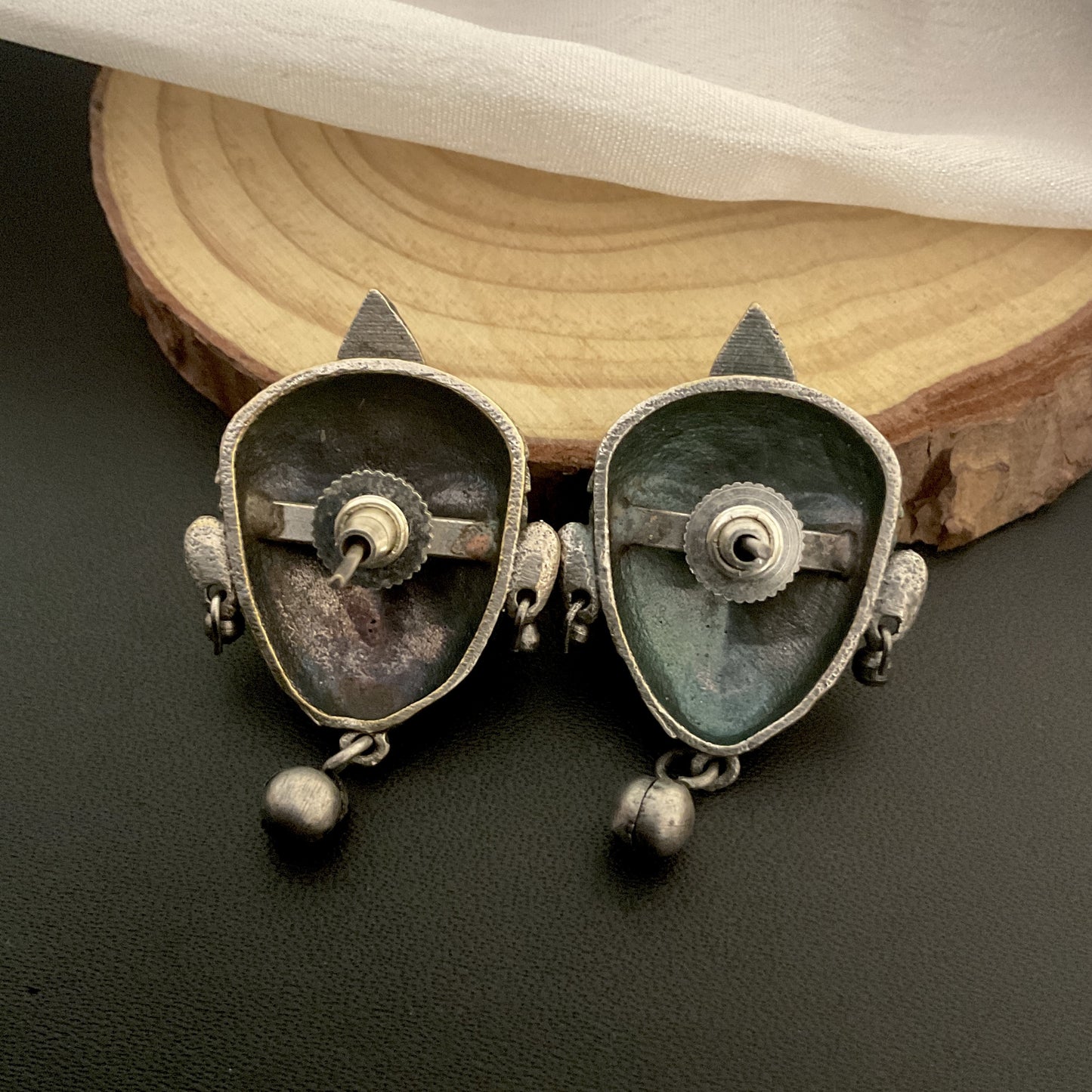 Krishna face ghungroo stud earring