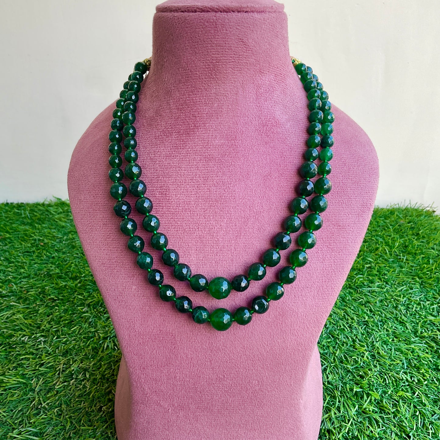 Gunjika 2 layer semiprecious stone mala necklace