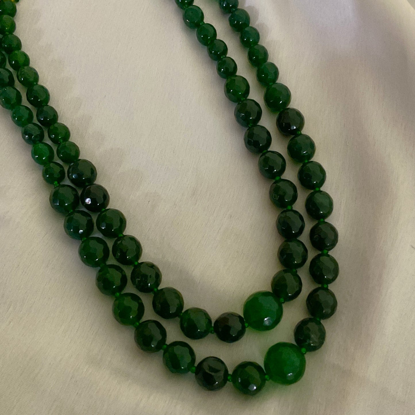 Gunjika 2 layer semiprecious stone mala necklace