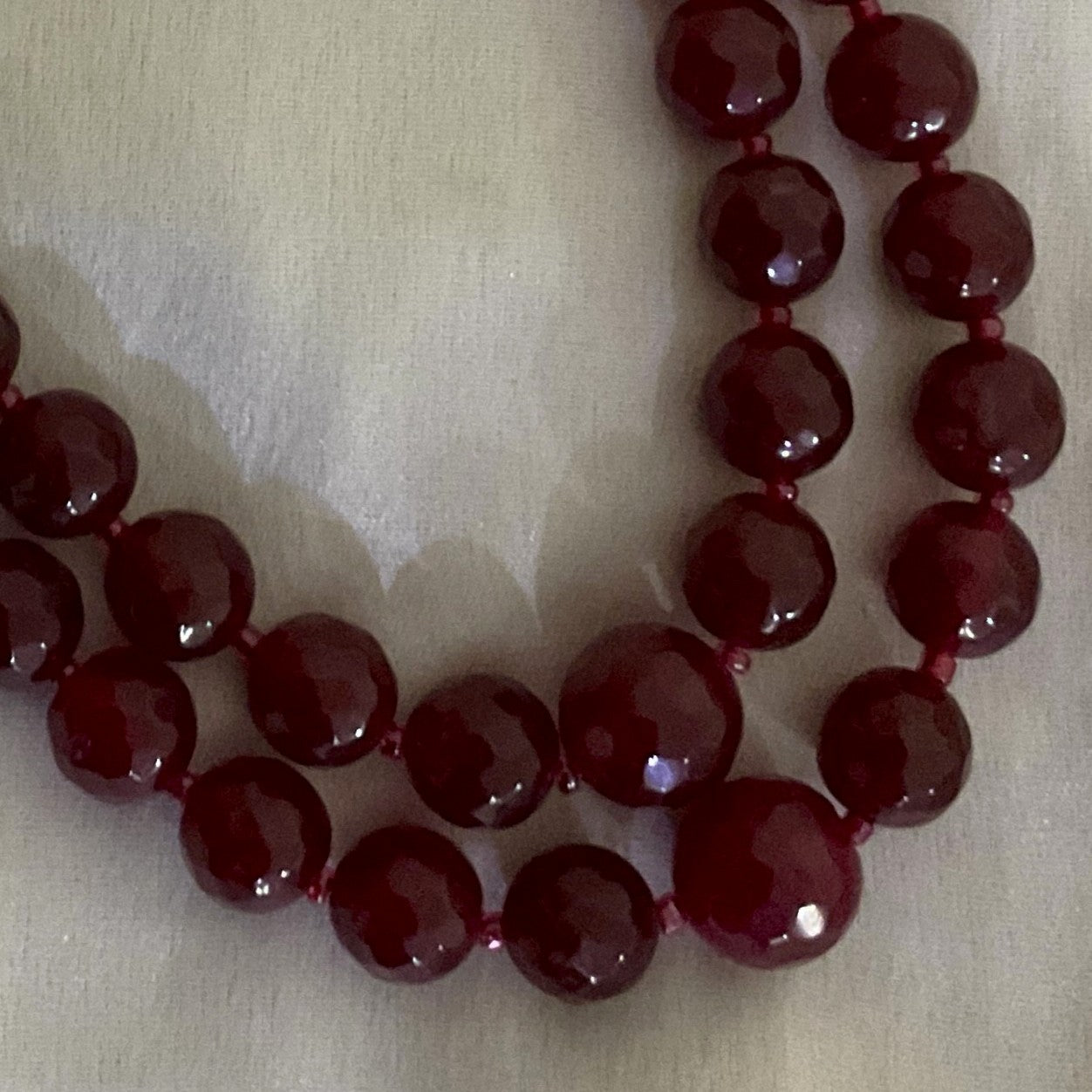 Gunjika 2 layer semiprecious stone mala necklace