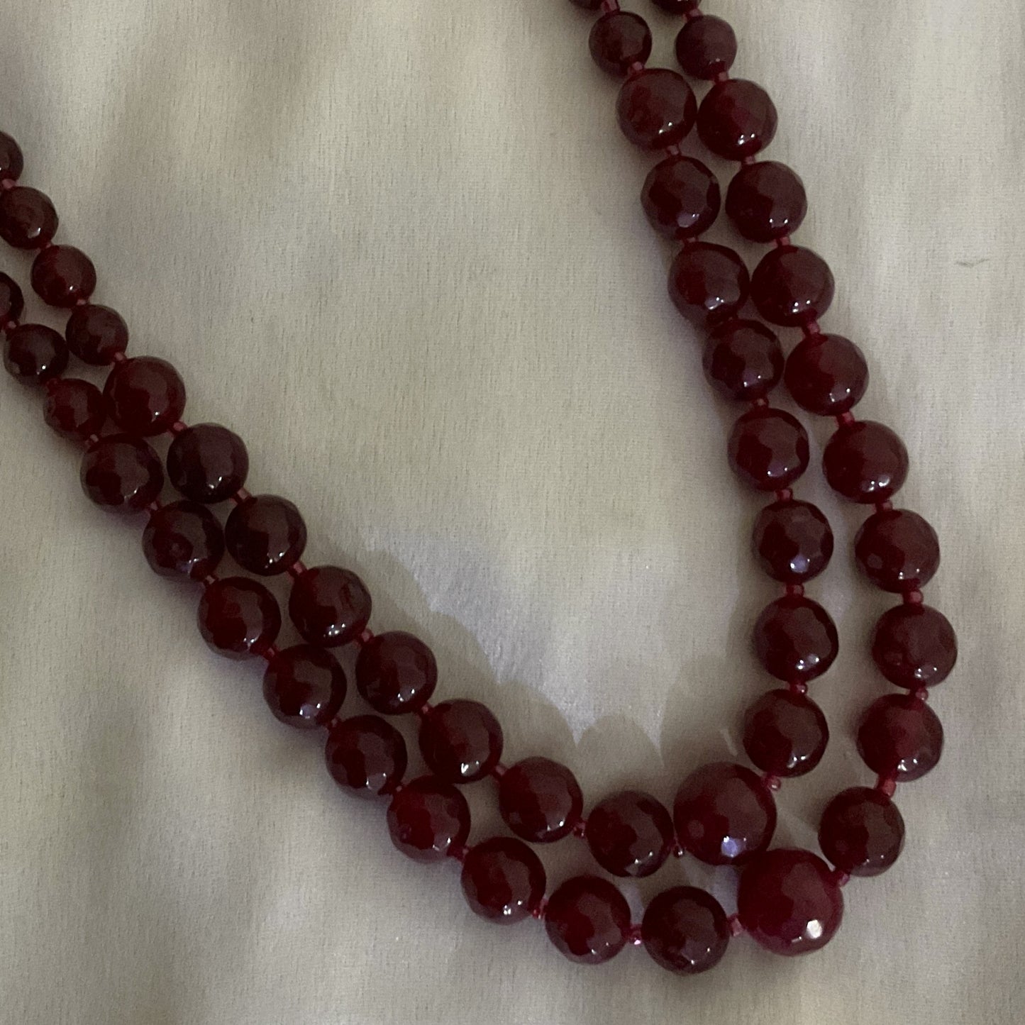 Gunjika 2 layer semiprecious stone mala necklace