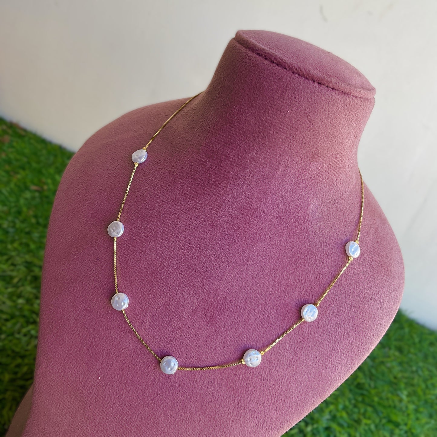 Yati baroque pearl gold plated necklace bracelet and earring set