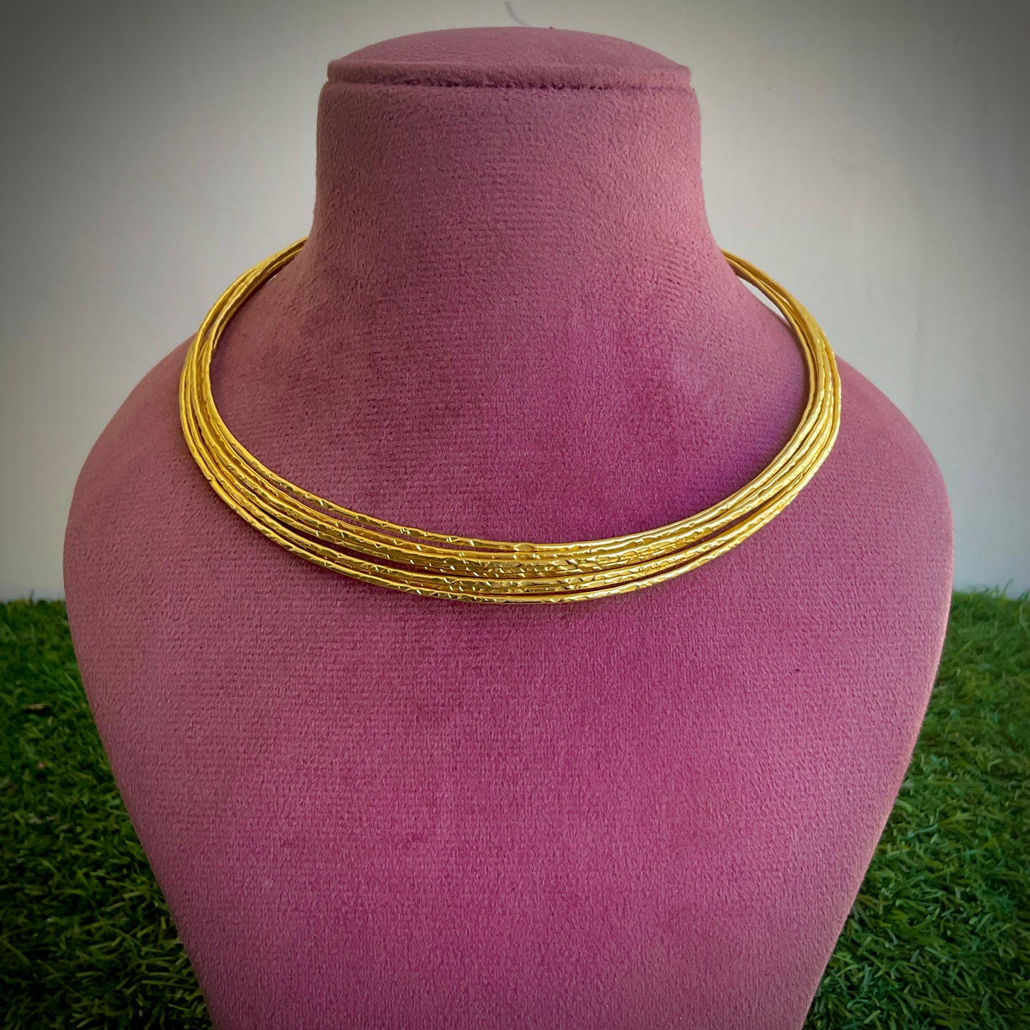 Josephine multi layer 18kt gold plated neck hasli