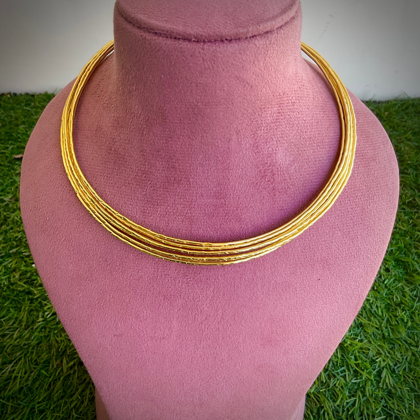 Josephine multi layer 18kt gold plated neck hasli