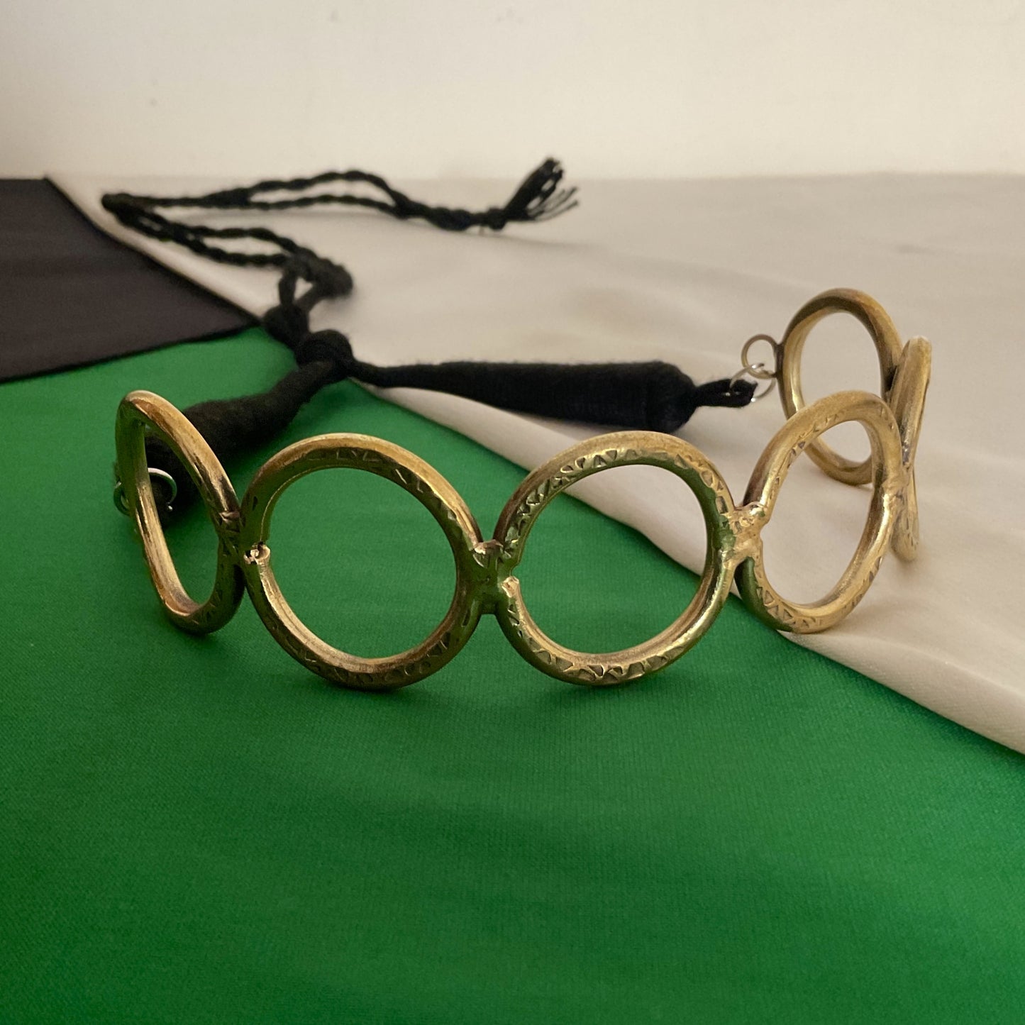 Bulisha circle brass plated choker necklace